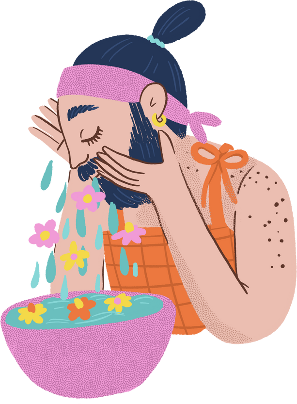 LGBT Person Washing Their Face